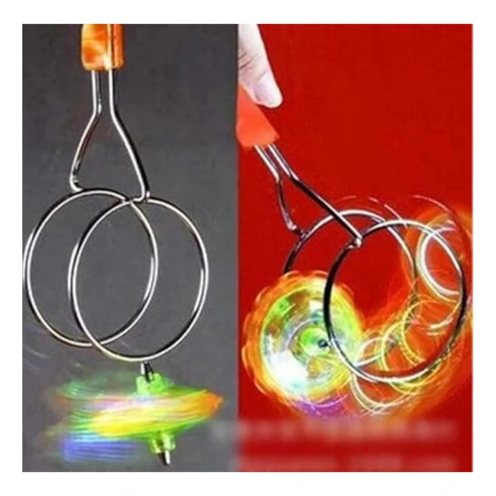 Amfyn Plastic Magnetic Gyro Weel With Flashing Toy (Multicolor )