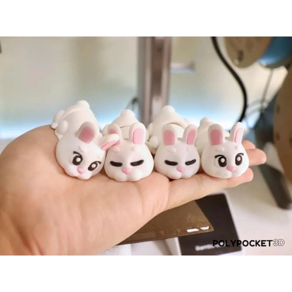 Amfyn Plastic Pack Of_2 Cute Bunny toys Plush Mini Keychain, 3D Design (Multicolor)