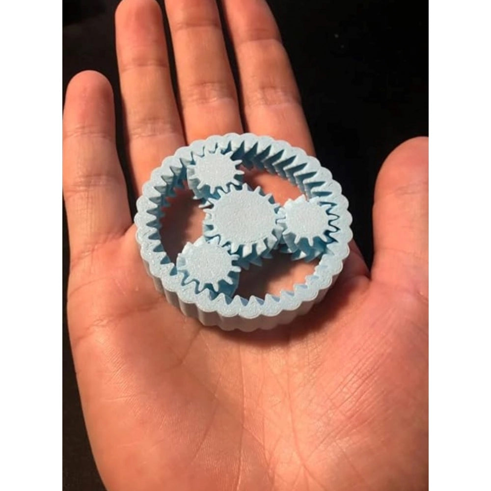 Amfyn Plastic Pack Of_2 3D Gear Fidget Spinner, Interactive Stress Relief Toy, Single Pack (Multicolor)