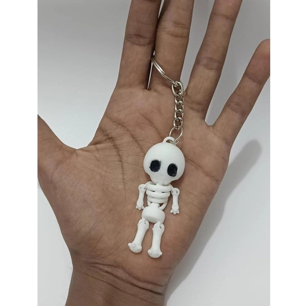 Amfyn Plastic Pack Of_2 Halloween Skeleton Keychain for Bikes, Spooky Ghost Design (Multicolor)