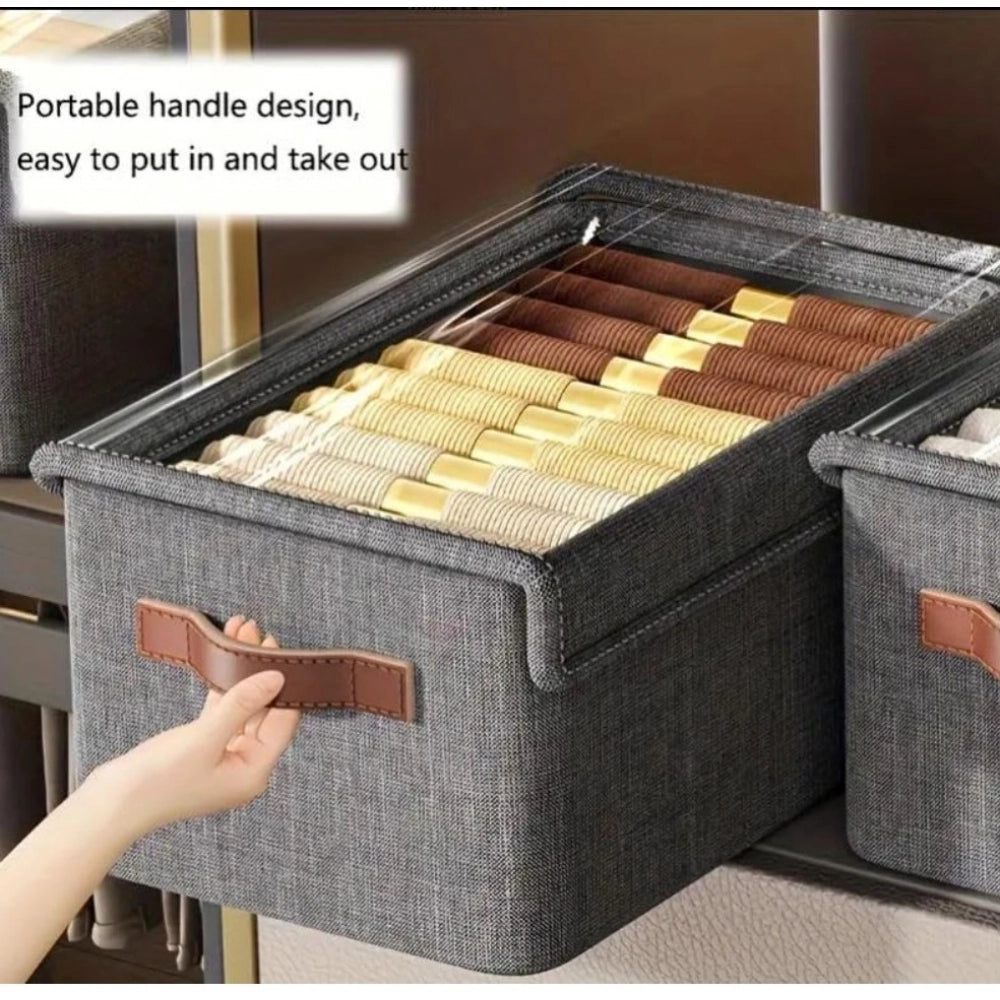 Amfyn Polyster Polyester 1Pc Washable Premium Clothes Organiser (Multicolor)