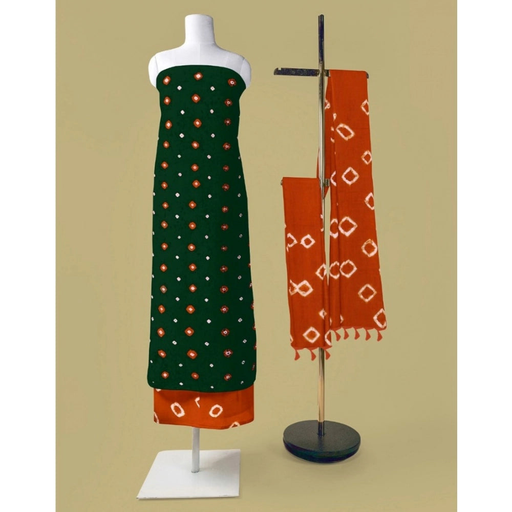 Amfyn Women's Rayon Printed Unstitched Salwar Suit Material With Dupatta 2.3Mtrs (Green)