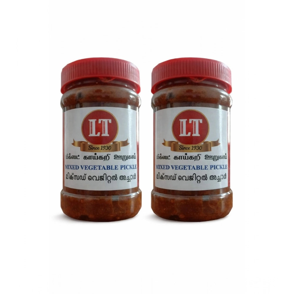 Two red mixed vegetable pickle jars (LT) in a pack