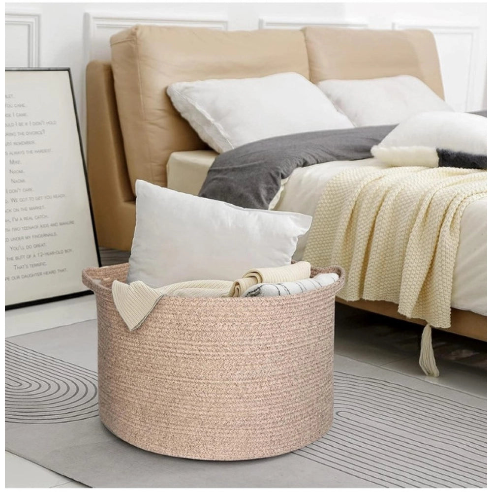 Amfyn Cotton Kidi 14x12 Inch Pack of 1 Storage Basket For Clothes (Kidi)