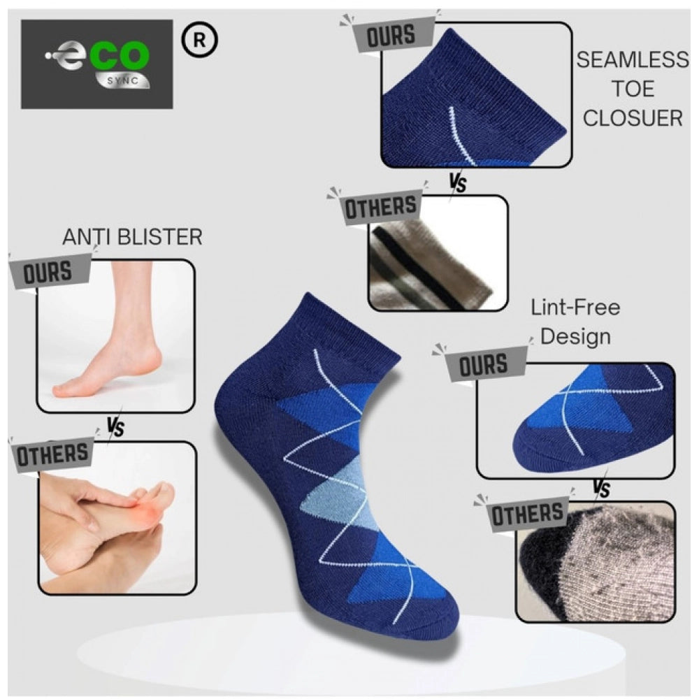 Amfyn 3_Pair Set Unisex Casual Cotton Printed Low Cut Socks (Multicolor)