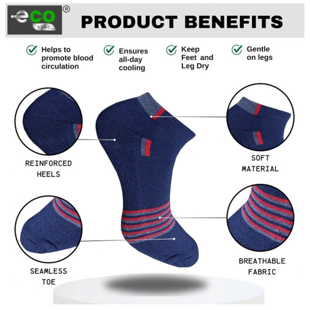 Amfyn 3_Pair Set Unisex Casual Cotton Printed Low Cut Socks (Multicolor)