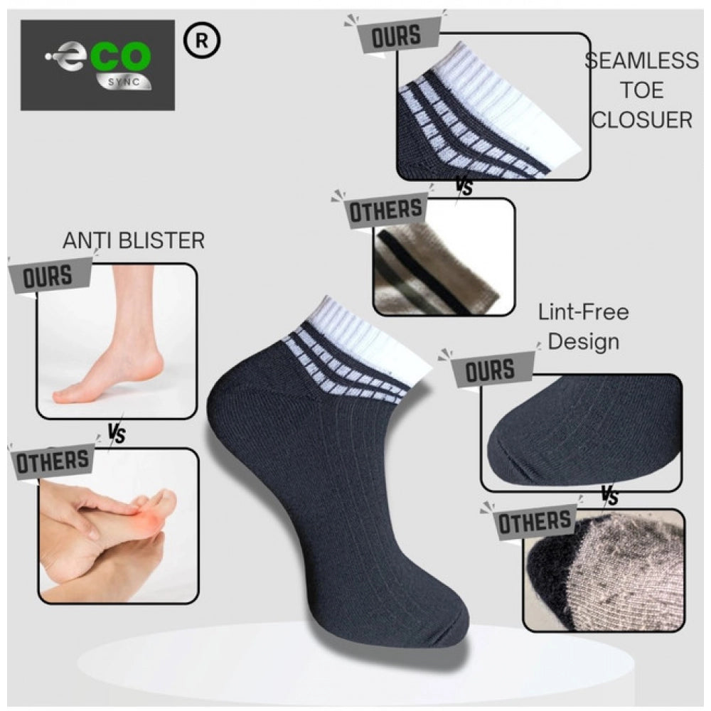 Amfyn 3_Pair Set Unisex Casual Cotton Printed Low Cut Socks (Multicolor)