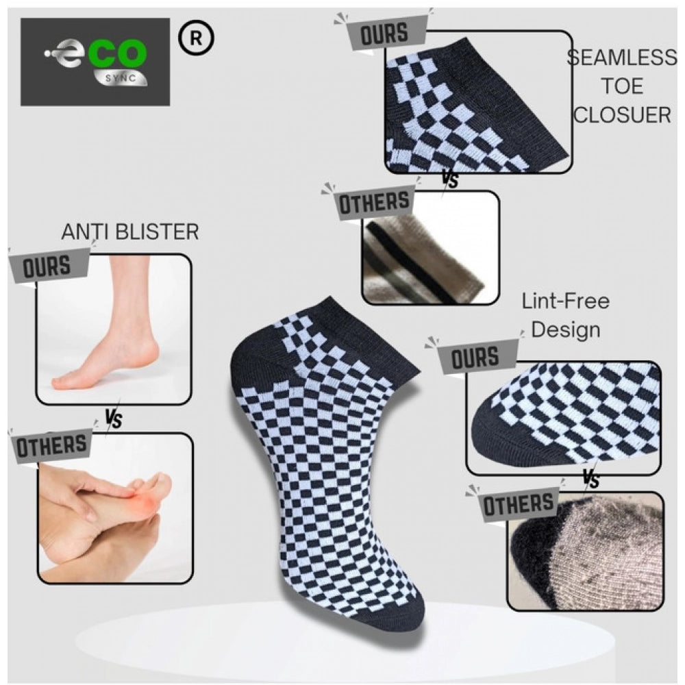 Amfyn 3_Pair Set Unisex Casual Cotton Printed Low Cut Socks (Multicolor)