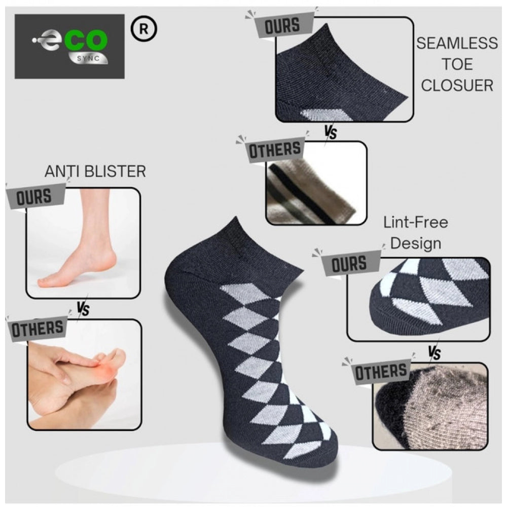 Amfyn 3_Pair Set Unisex Casual Cotton Printed Low Cut Socks (Multicolor)