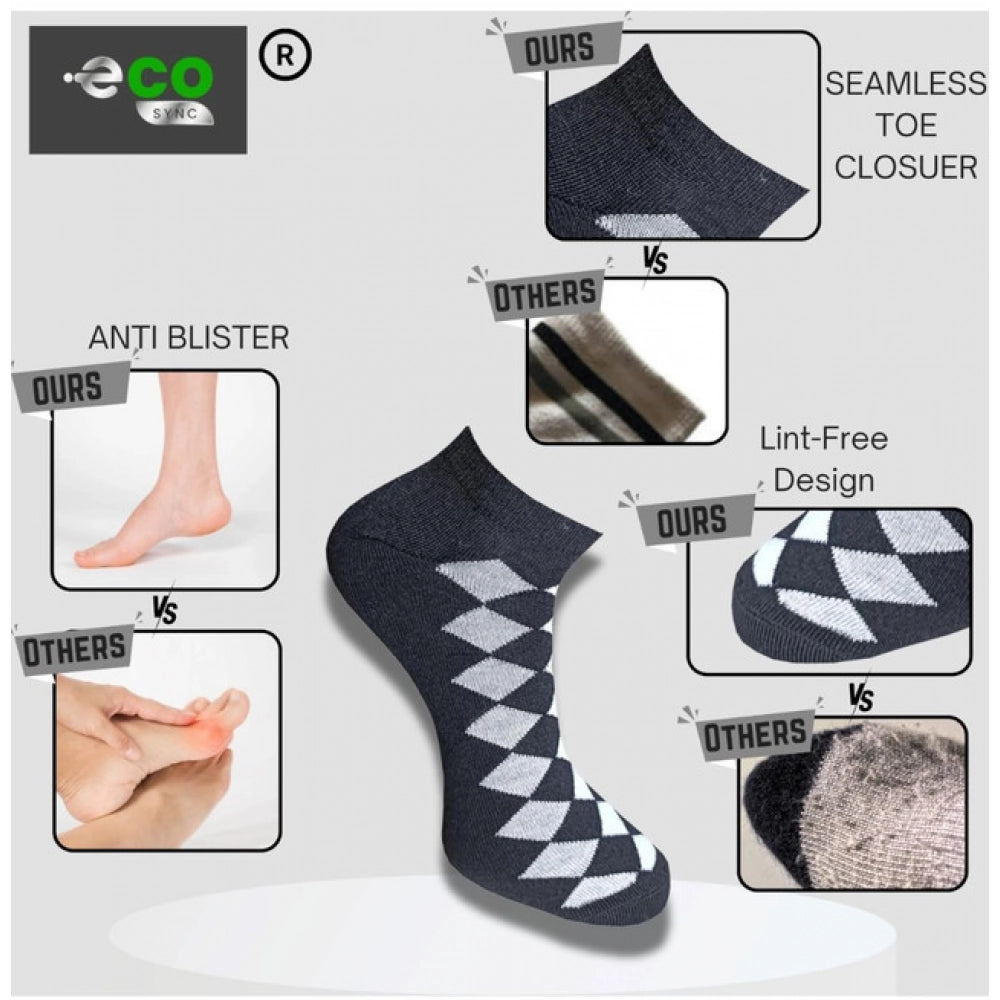 Amfyn 3_Pair Set Unisex Casual Cotton Printed Low Cut Socks (Multicolor)