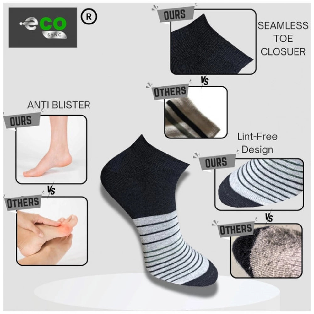 Amfyn 3_Pair Set Unisex Casual Cotton Printed Low Cut Socks (Multicolor)