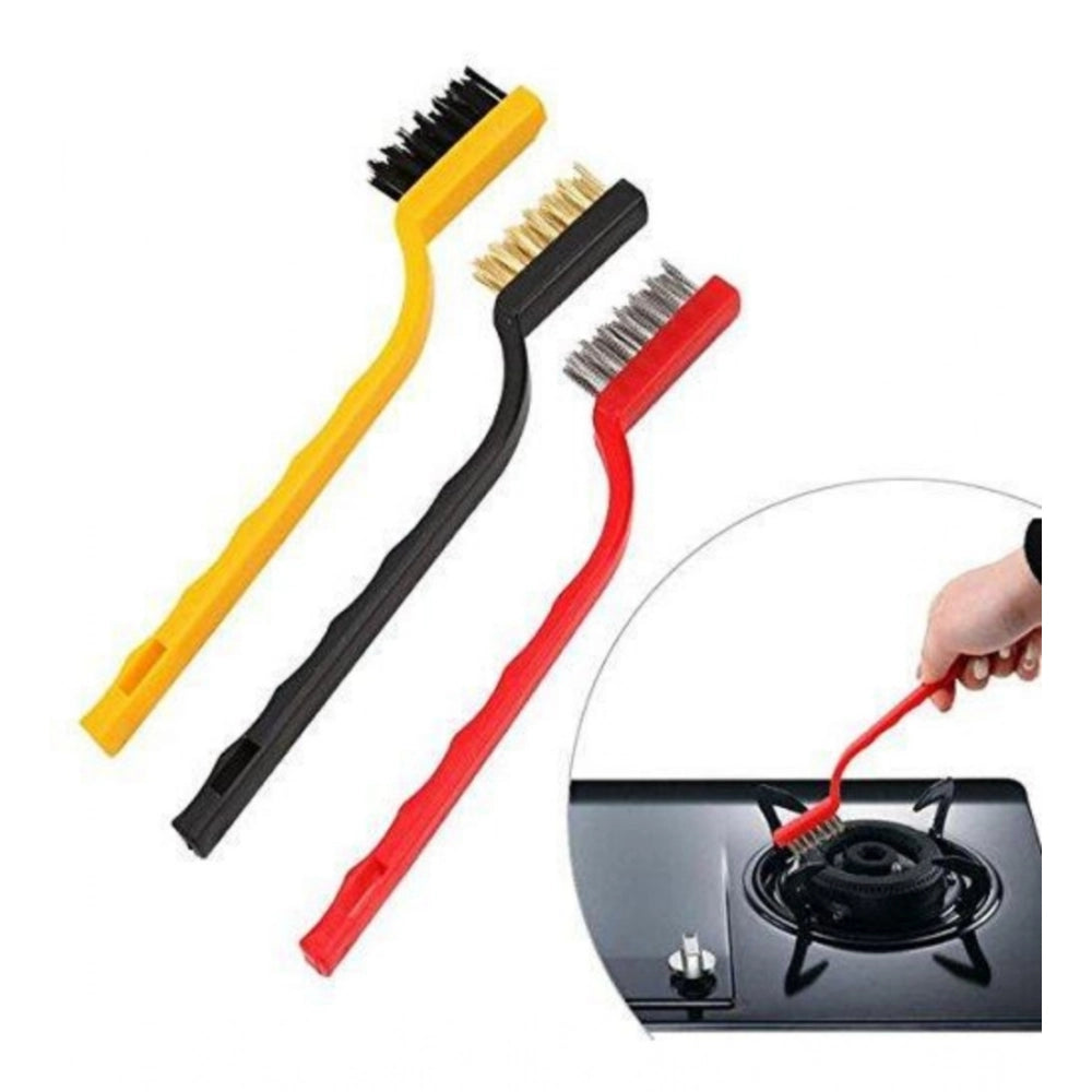 Amfyn Pack Of 3_Small Wire Brush Set for Cleaning And Rust Removal (Color: Assorted )