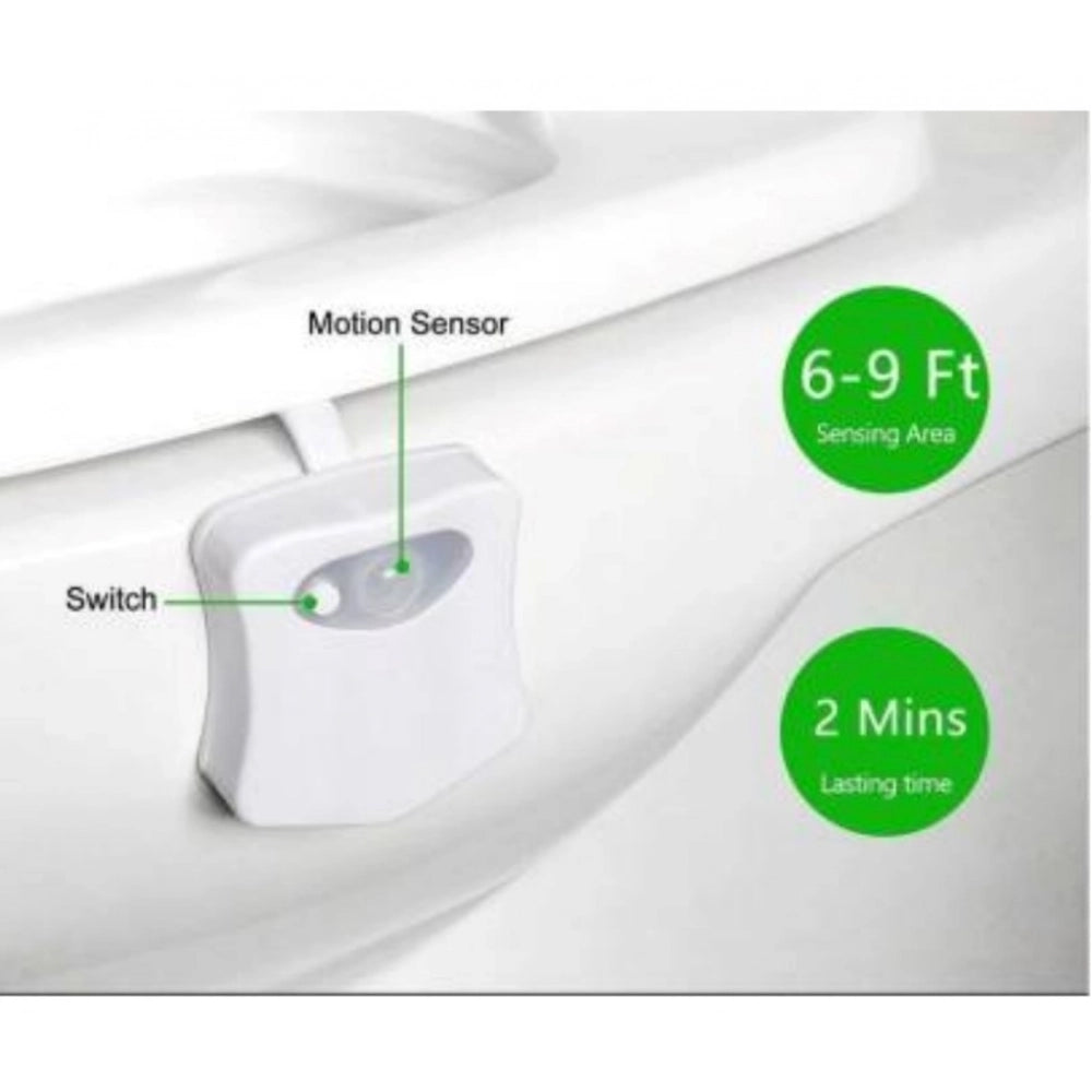 Amfyn Pack of 2_Toilet Bowl Night Light – Motion Sensor LED Toilet Lamp (Color: Assorted )