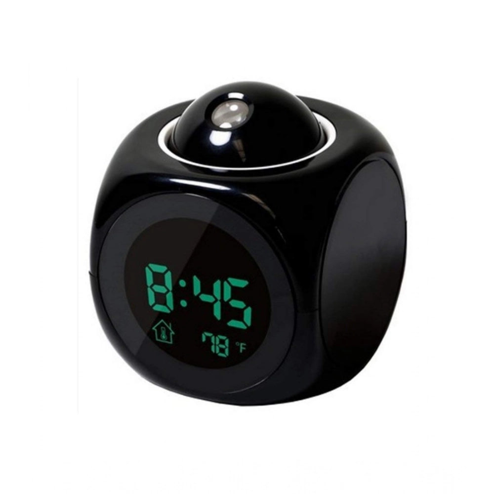 Amfyn Time Display with Voice Projection And Wake-Up Alarm Clock (Color: Black)