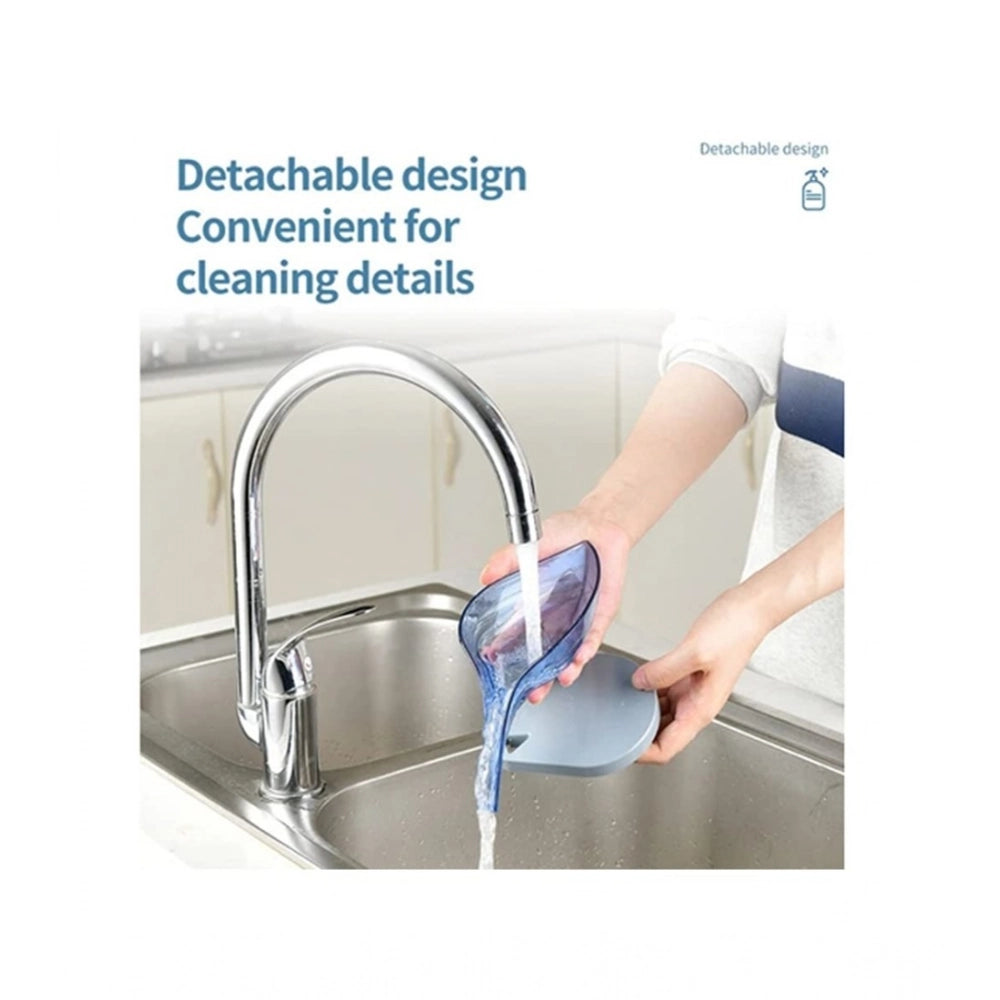 Amfyn Pack Of 2_Leaf-Shaped Soap Holder – Stylish Bathroom Soap Dish (Color: Assorted )