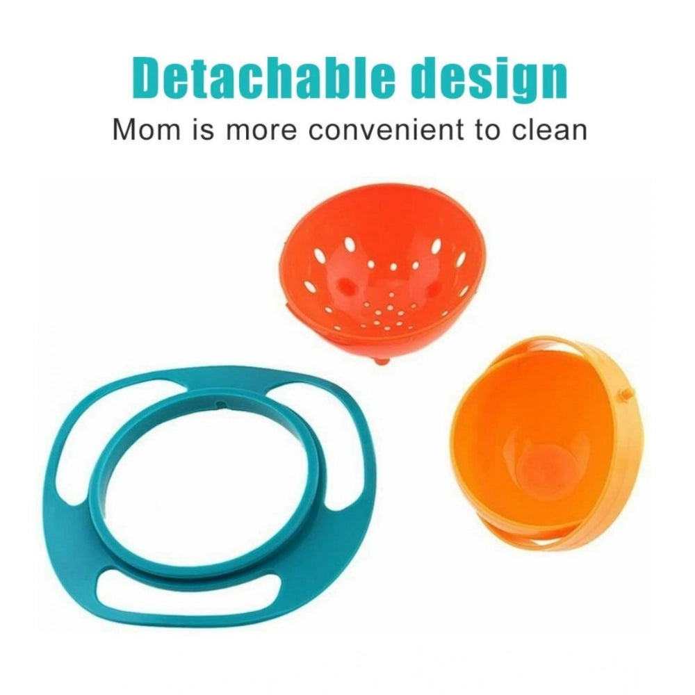 Amfyn Pack Of 2_Gyro Bowl – Spill-Proof Rotating Fun Bowl for Kids (Color: Assorted )