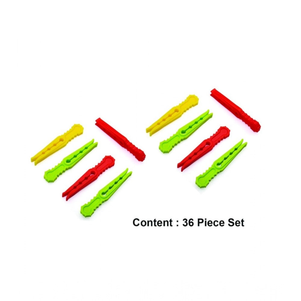 Amfyn Pack of 4_Cloth Hanger Clips 36Pcs set – Multi-Purpose Clothes Pegs (Color: Assorted )