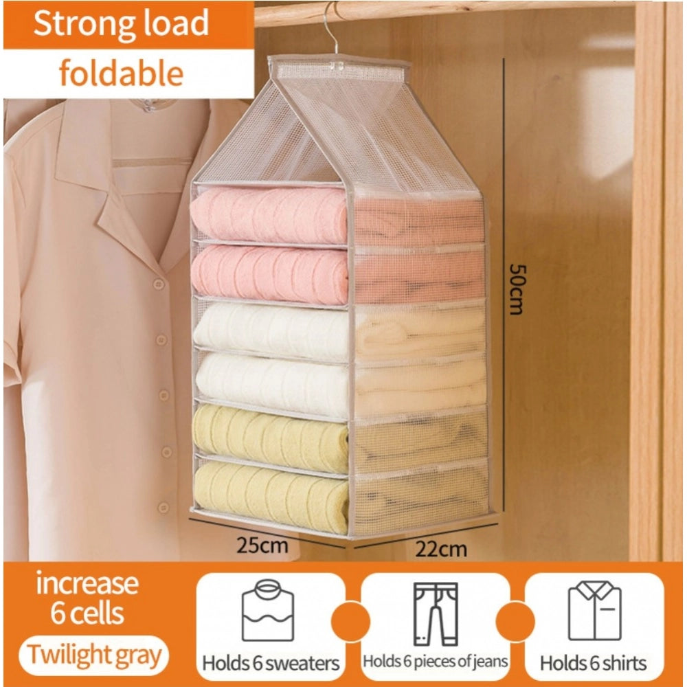 Amfyn Hanging Foldable Fabric Closet Organizer with 6 Shelves