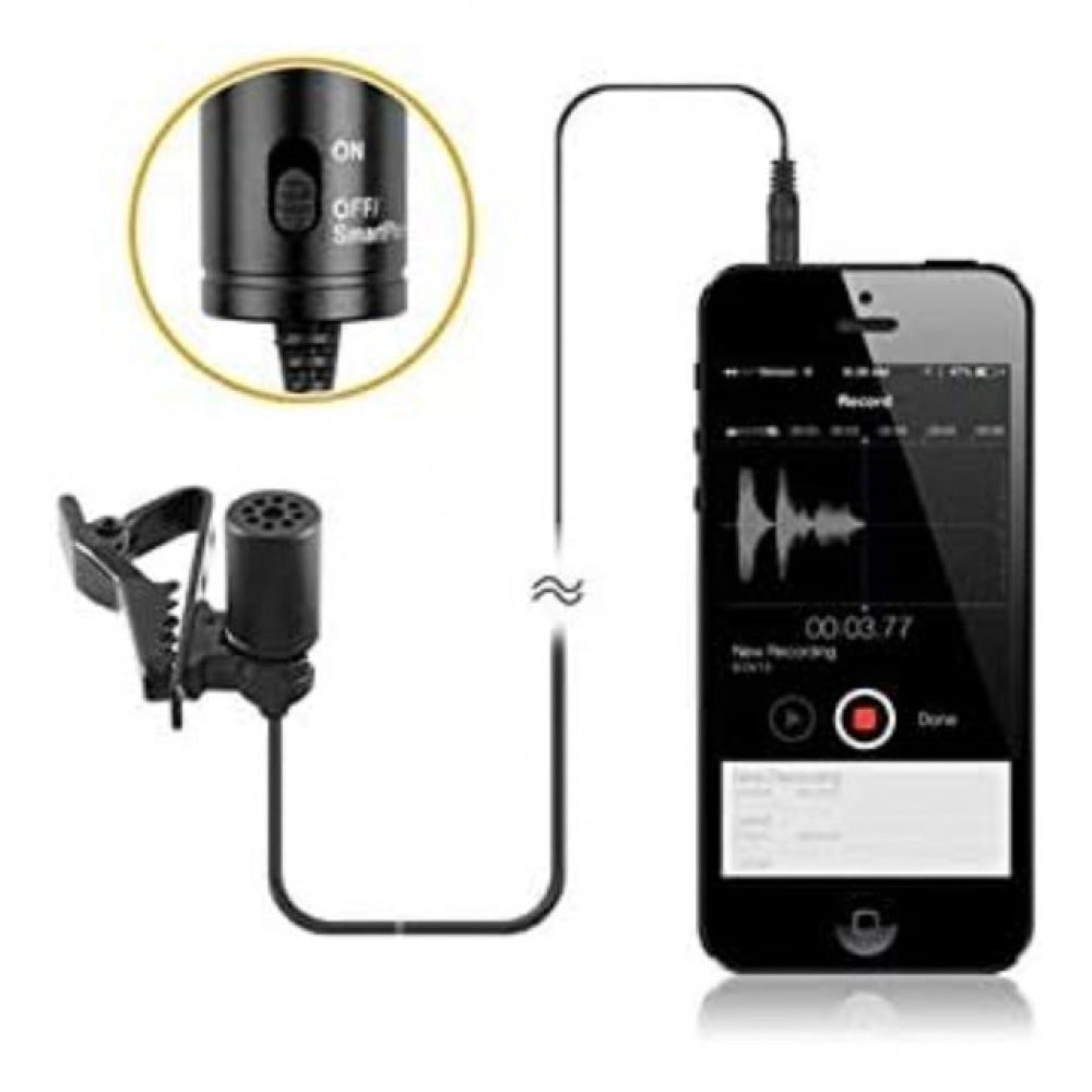 Amfyn Plastic BOYA BY-M1 Lavalier Condenser Microphone with 20ft Audio Cable