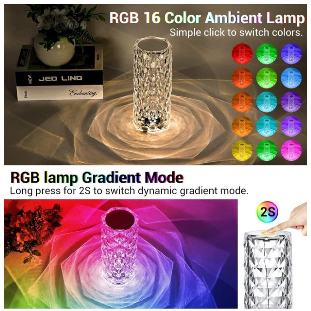 Amfyn Crystal plastic LED Rose Lamp – Crystal Diamond Design