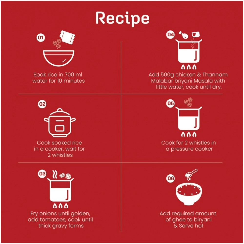 Biryani masala recipe steps on seasoning box panel