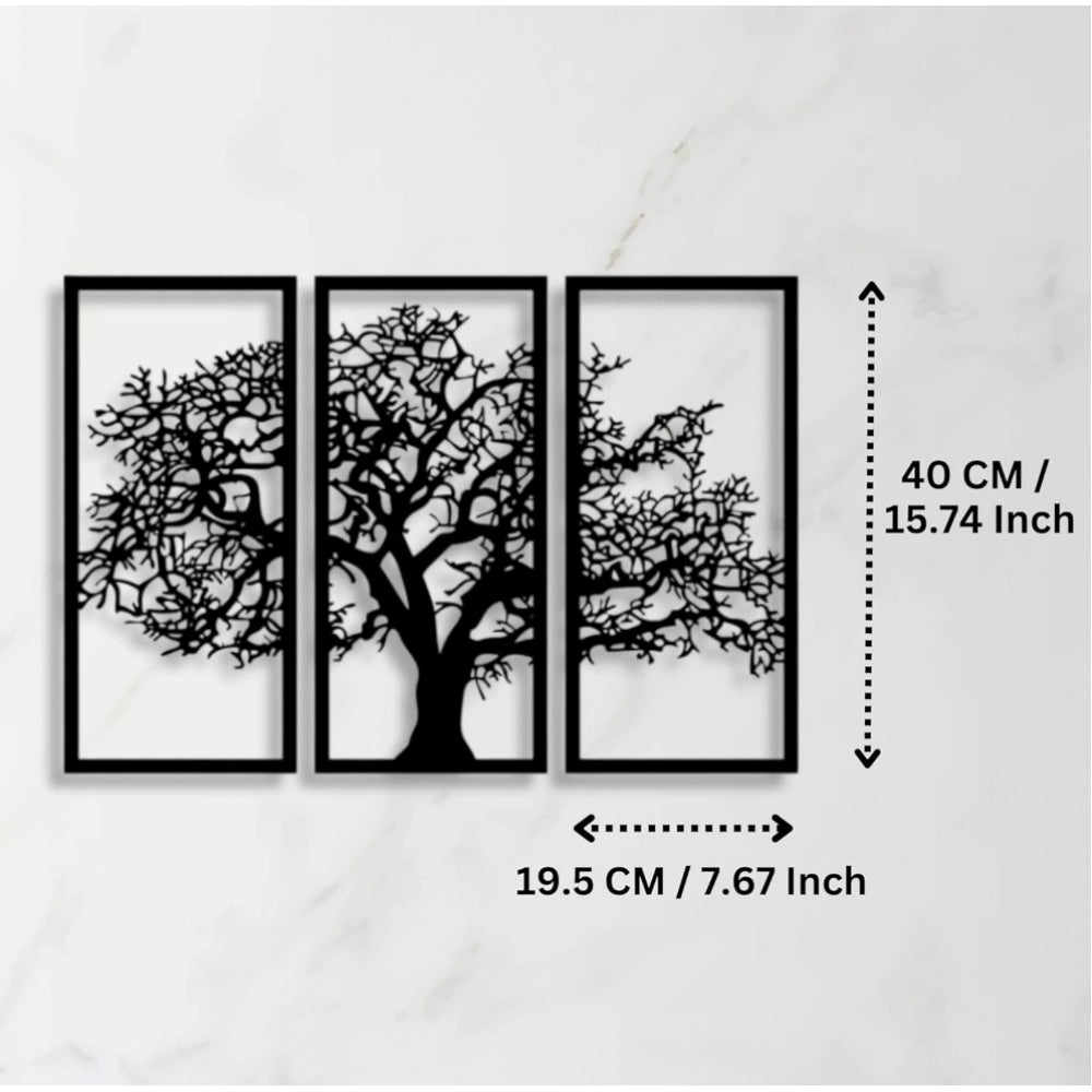Amfyn Wooden 3 Pieces Tree Wall Art Panel Frame for Home Decor
