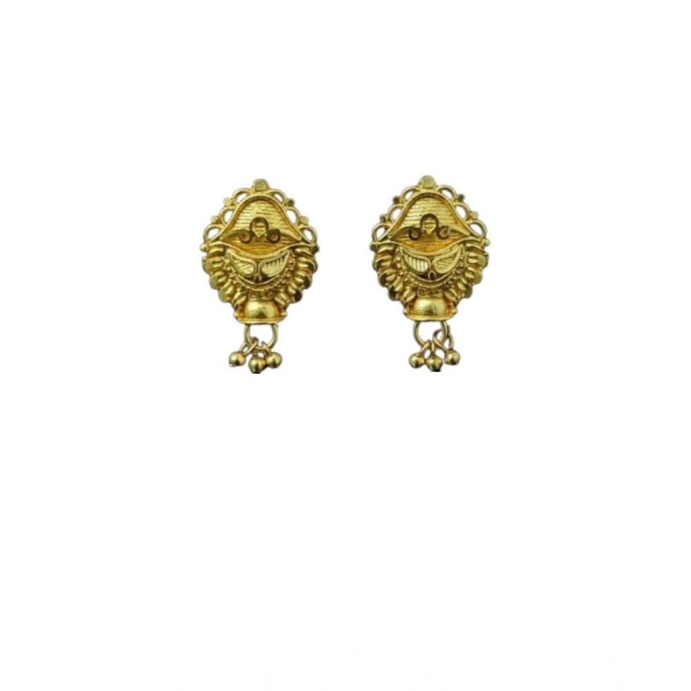 Amfyn Women's Pack of_2 Brass Gold-Plated Earrings (Gold)