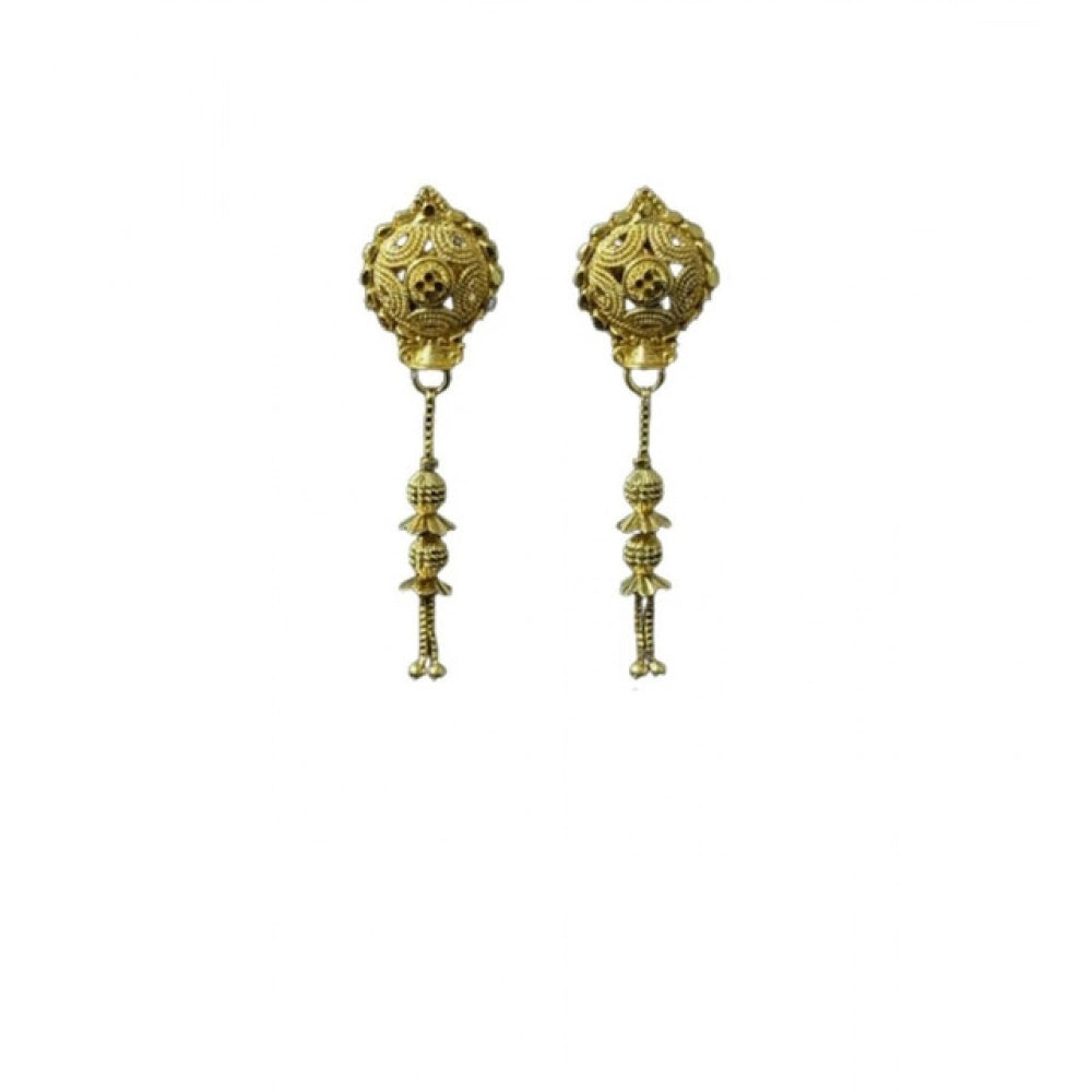Amfyn Women's Pack of_2 Brass Gold-Plated Earrings (Gold)