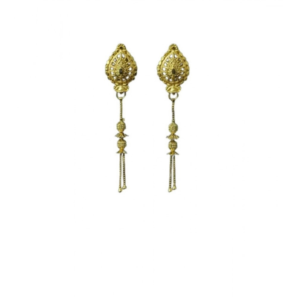 Amfyn Women's Pack of_2 Brass Gold-Plated Earrings (Gold)