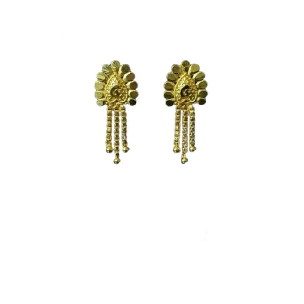 Amfyn Women's Pack of_2 Brass Gold-Plated Earrings (Gold)