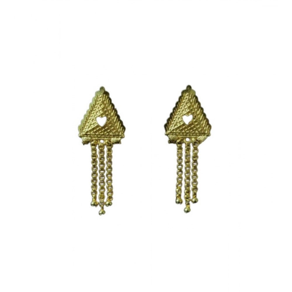 Amfyn Women's Pack of_2 Brass Gold-Plated Earrings (Gold)
