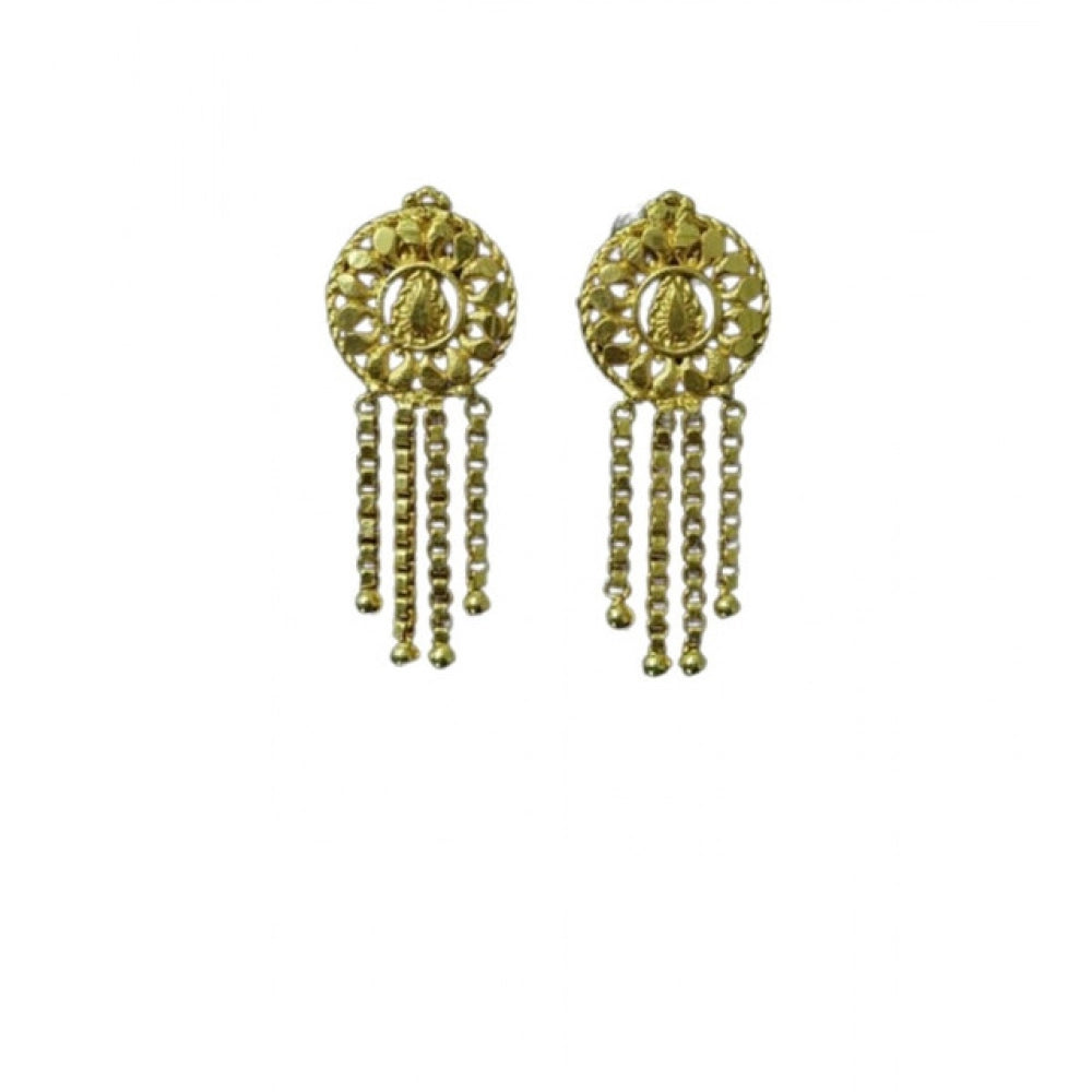 Amfyn Women's Pack of_2 Brass Gold-Plated Earrings (Gold)