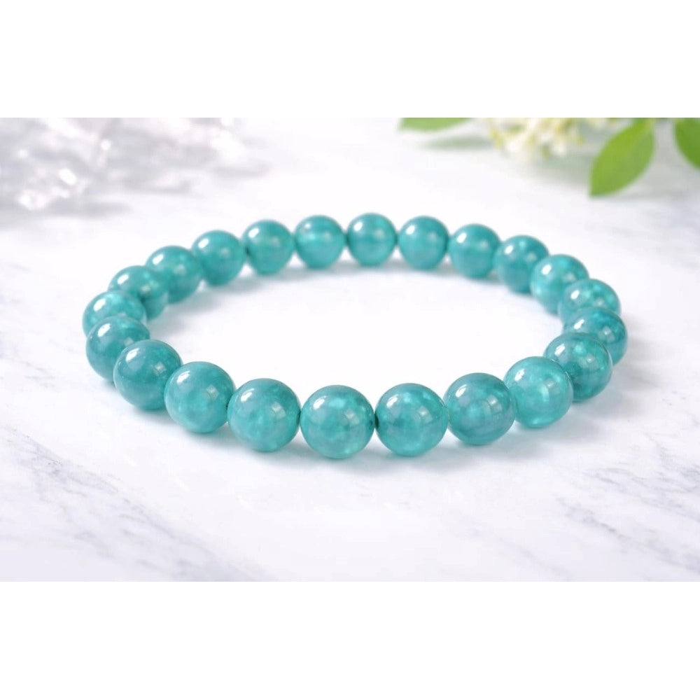 Amfyn Natural Crystal 8mm Amazonite Bracelet (Teal Green)