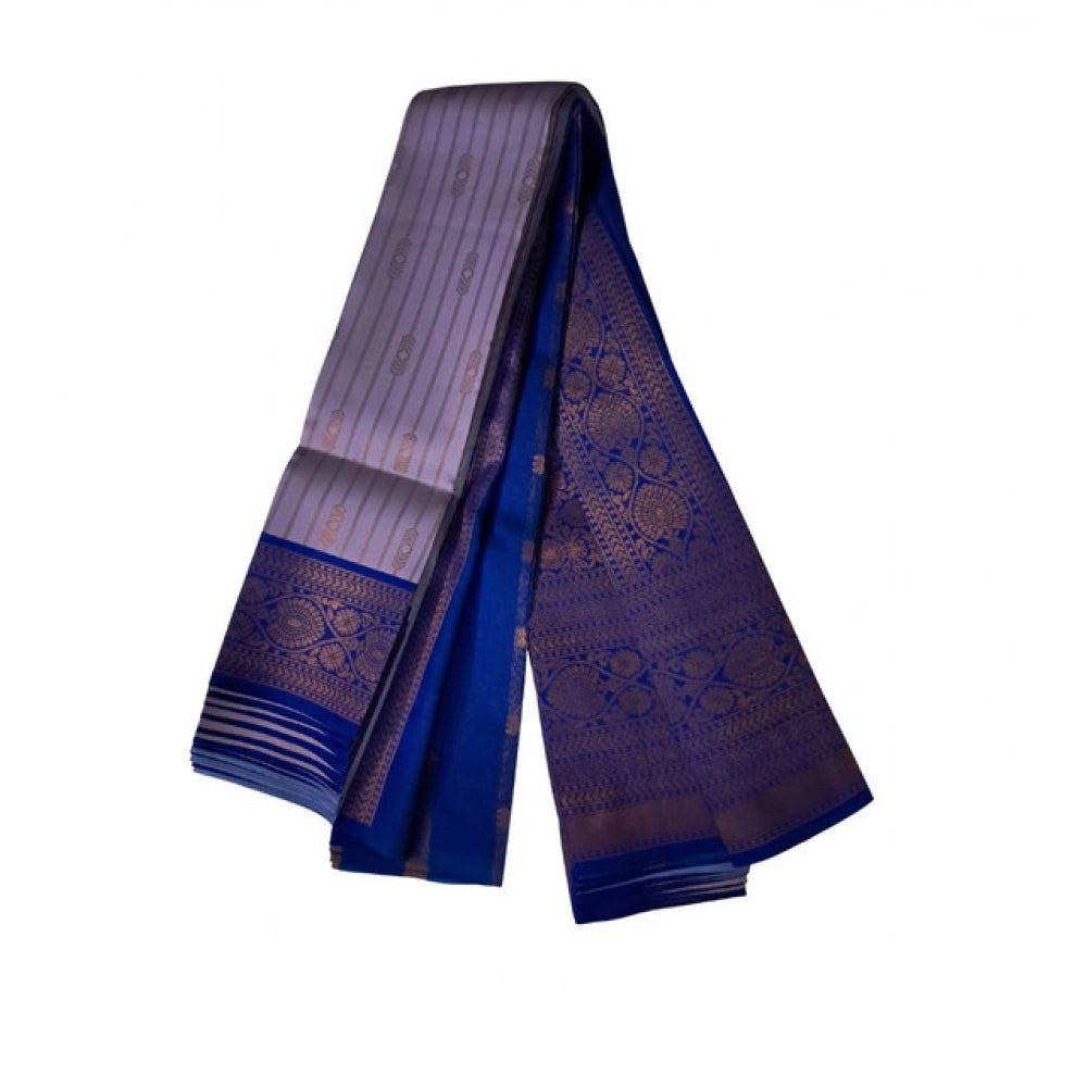 Amfyn Women's Soft Silk Wooven Saree With Unstitched Blouse 5.5Mtr (Dark Lavender)