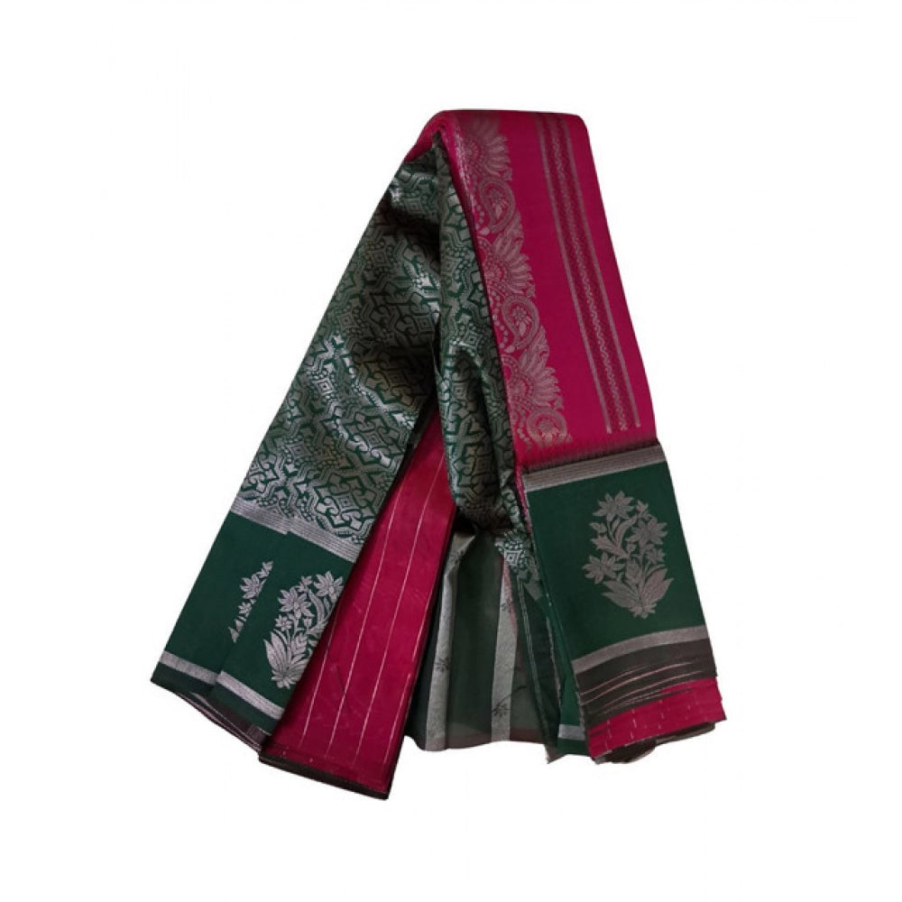Amfyn Women's Soft Silk Wooven Saree With Unstitched Blouse 5.5Mtr (Red)