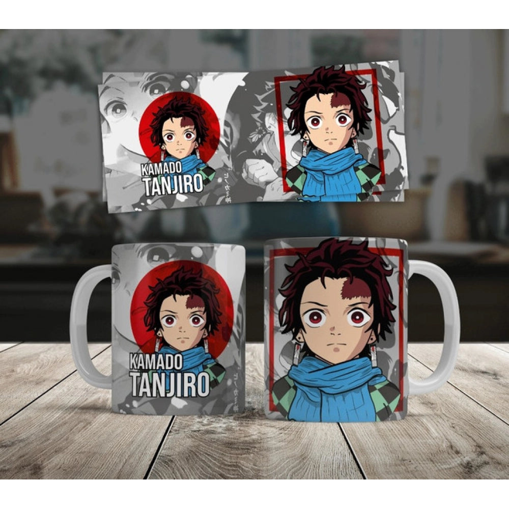 Amfyn Anime Kamado Tanjiro Ceramic Printed Coffee Mug (White)