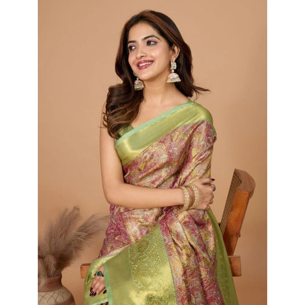 Amfyn Women's Jacquard Saree With Unstitched Blouse 5.5Mtr (Multicolor)