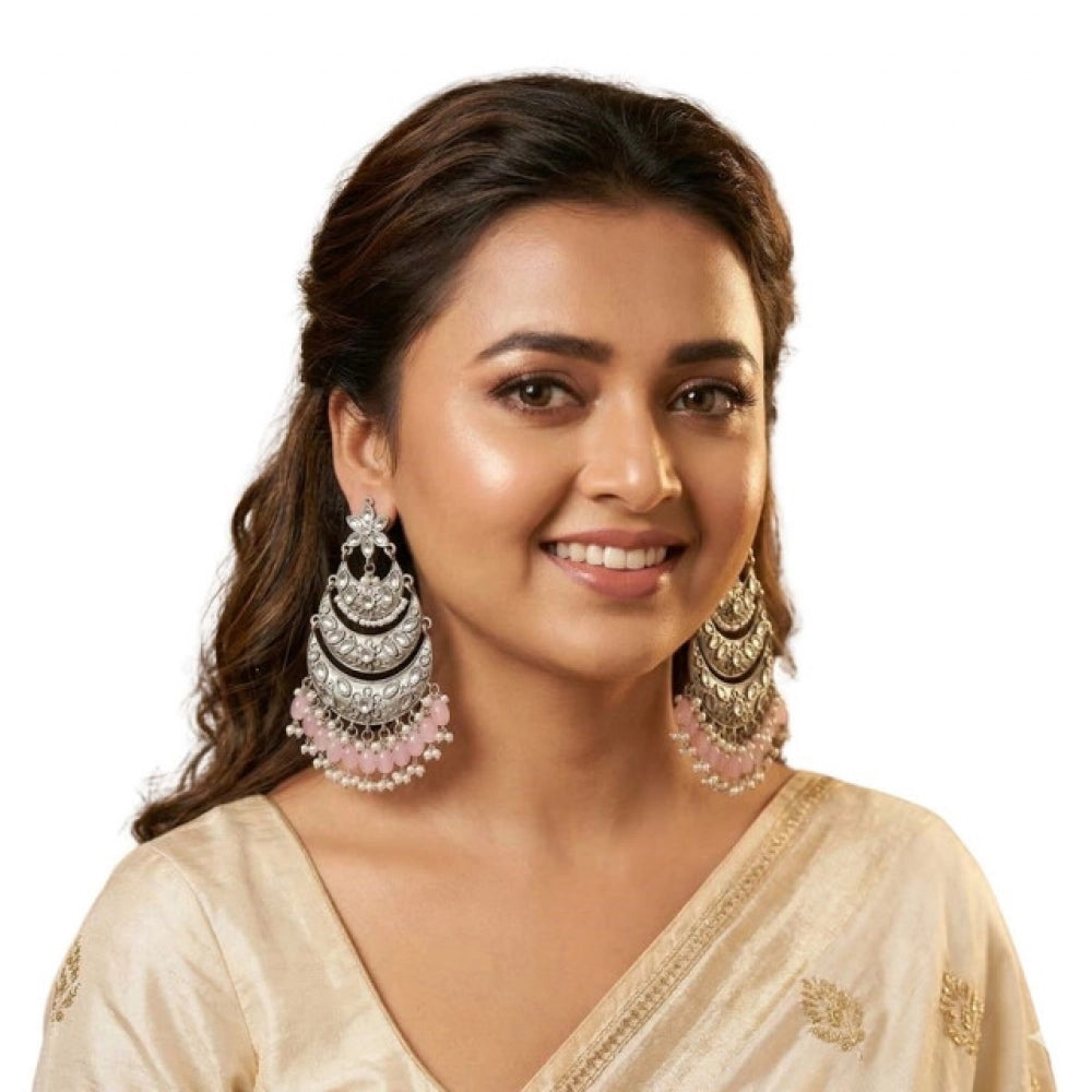Amfyn Women's Zinc Alloy Gold Plated Chandbali Earrings (Multicolor)
