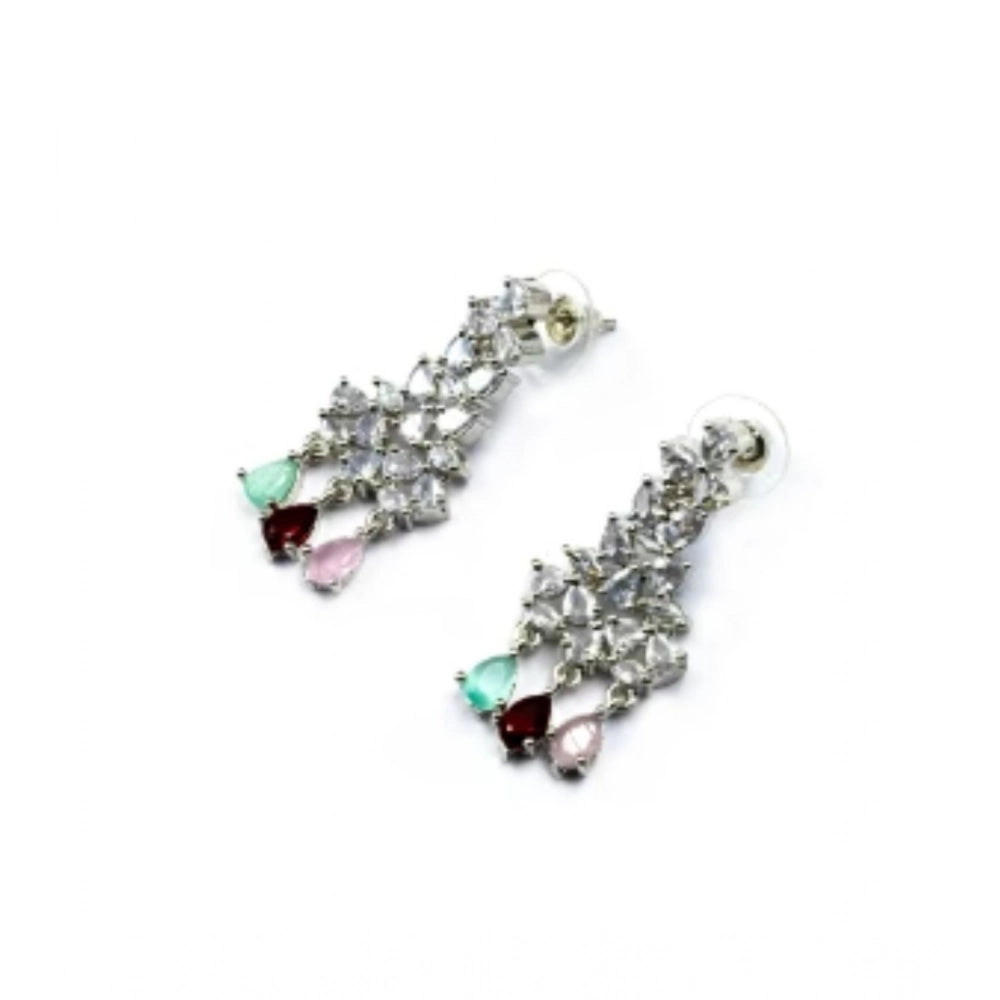 Amfyn Women's Brass Silver Plated Necklace set (Multicolor)