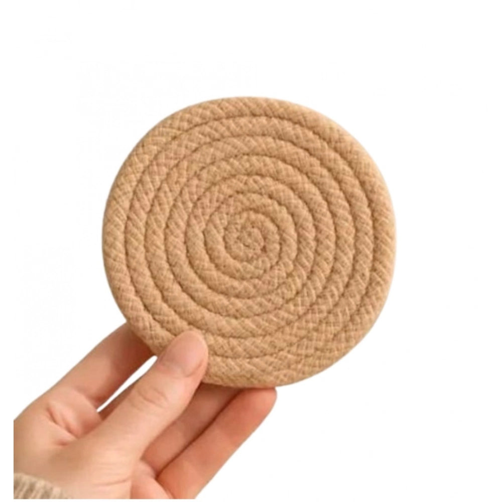 Amfyn Cotton Rope Drink Coasters 6 Pcs Set (Beige)