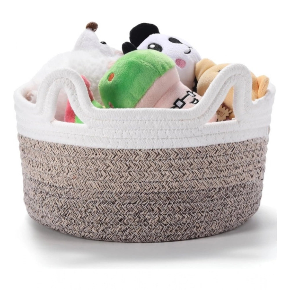 Amfyn Cotton Pack Of_1 Cat Basket 8x4 Inch Storage Basket For Clothes (Multicolor)