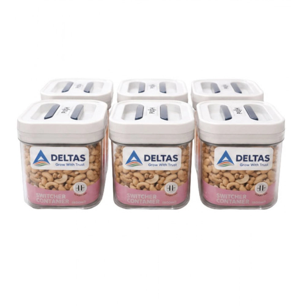 Amfyn Pack of 6 Switchers Airtight Storage Container Set 500 ML (White)