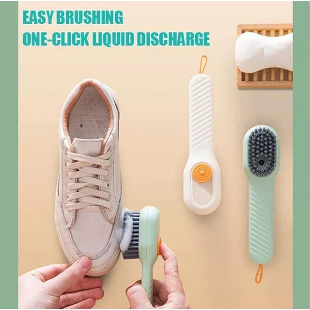 Amfyn Pack of 3 Soap Dispensing Cleaning Brush (Multicolor)