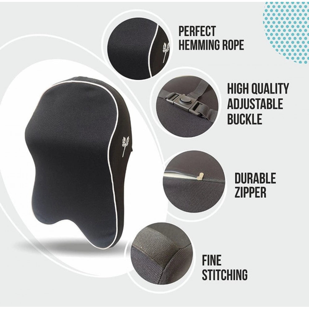 Amfyn Memory Foam Car Headrest Pillow (Black)