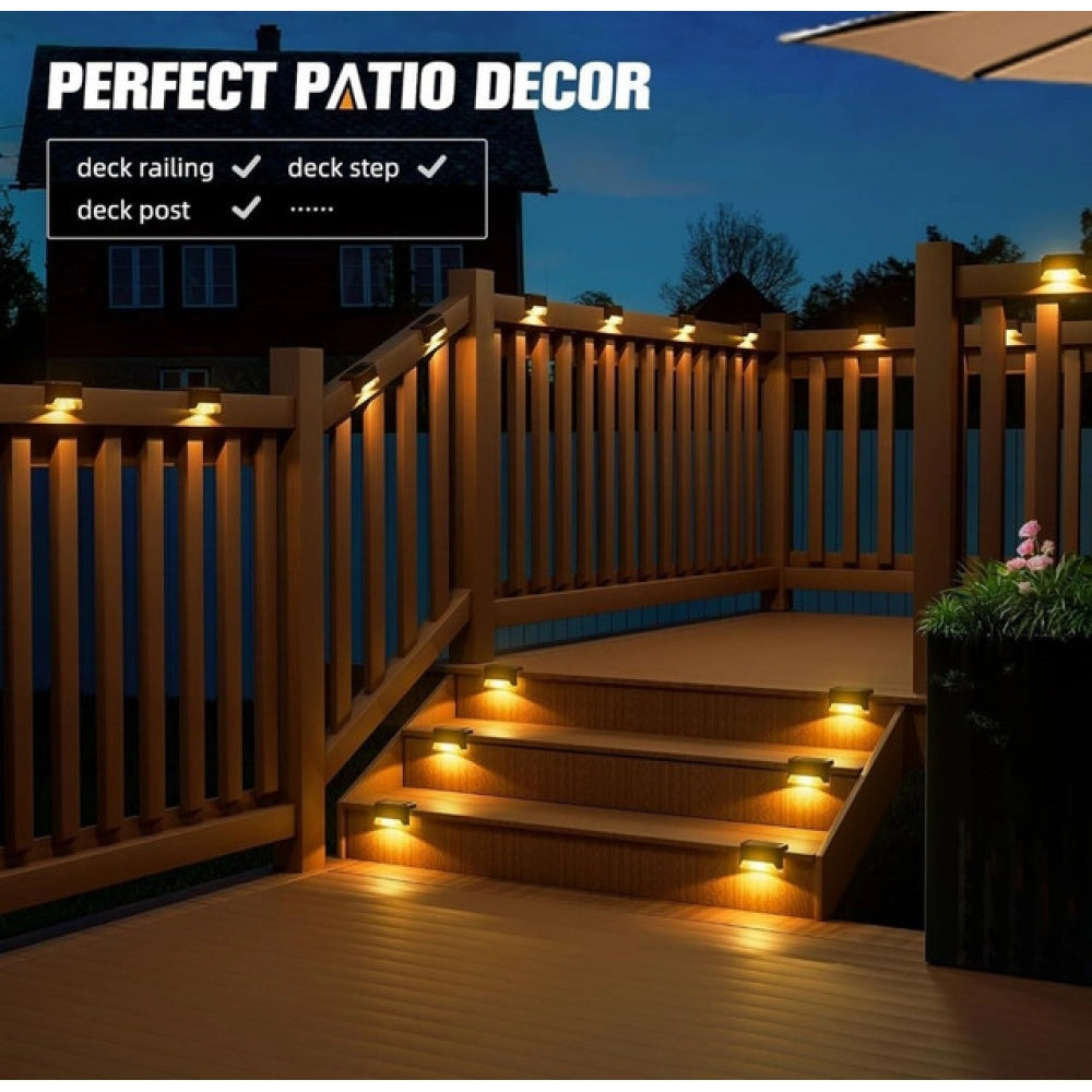 Amfyn Pack of 3 Stair Deck Solar Light (Black)