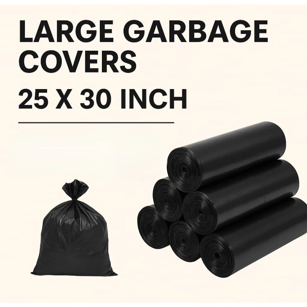 Amfyn Pack of 12 Biodegradeable Vegetable-Paper 25 x 30 Inches Garbage Bag (Black)