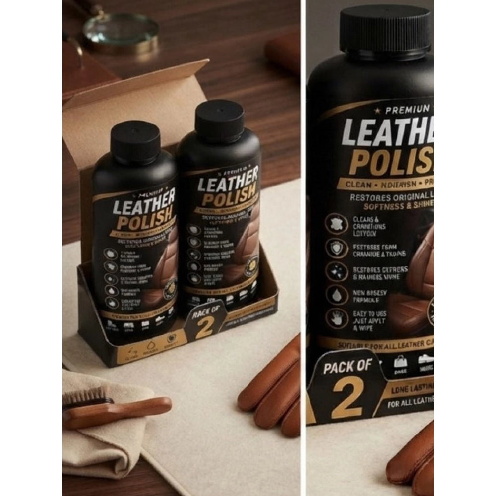 Amfyn Pack of 2 Leather Polish Liquid Bottles 100 ML