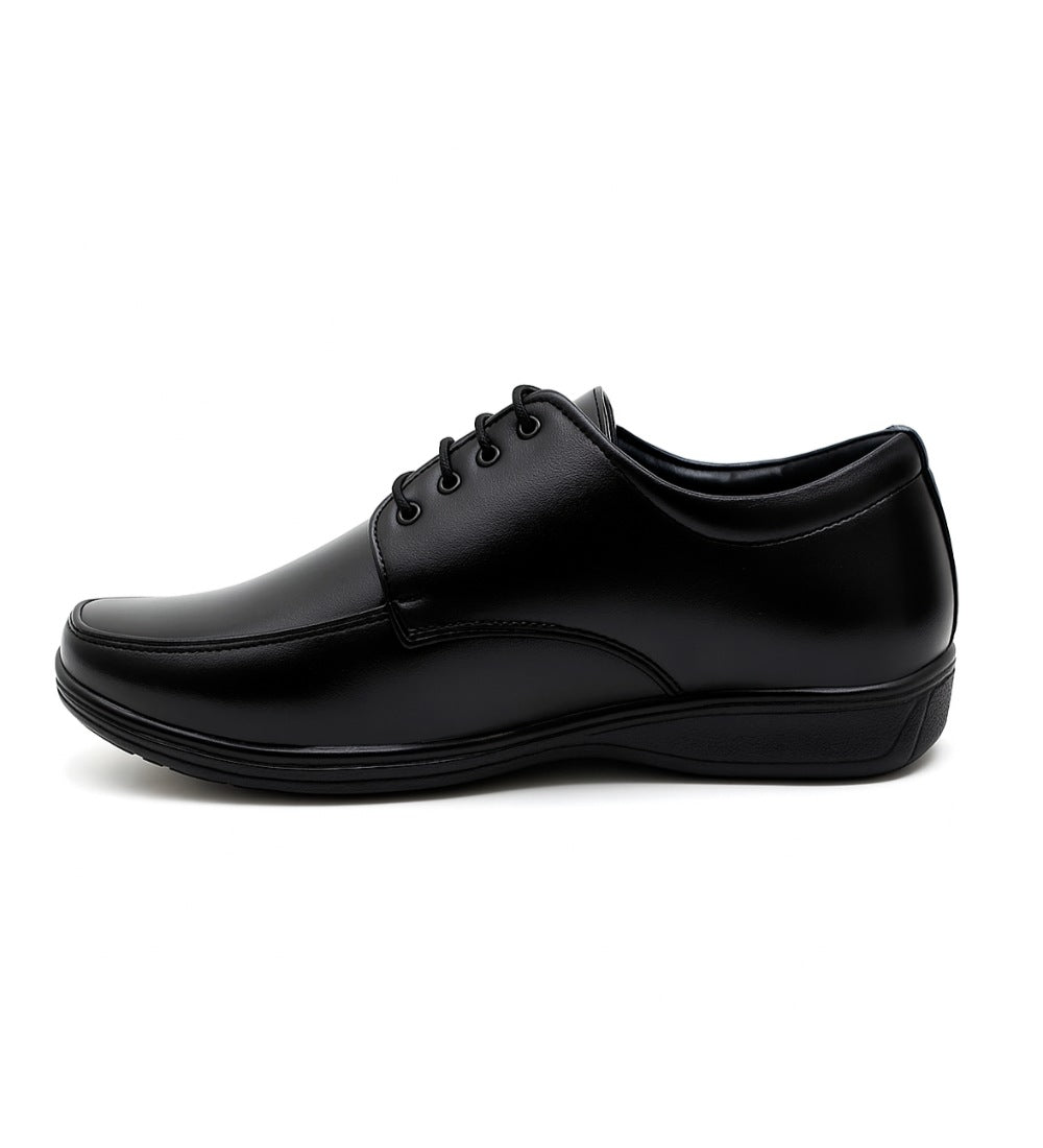 Generic Men's Synthetic Leather Solid Lace-Up Formal Shoes (Black)