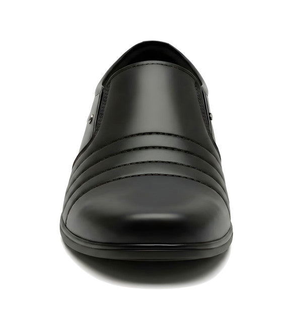 Generic Men's Synthetic Leather Solid Slip-On Formal Shoes (Black)