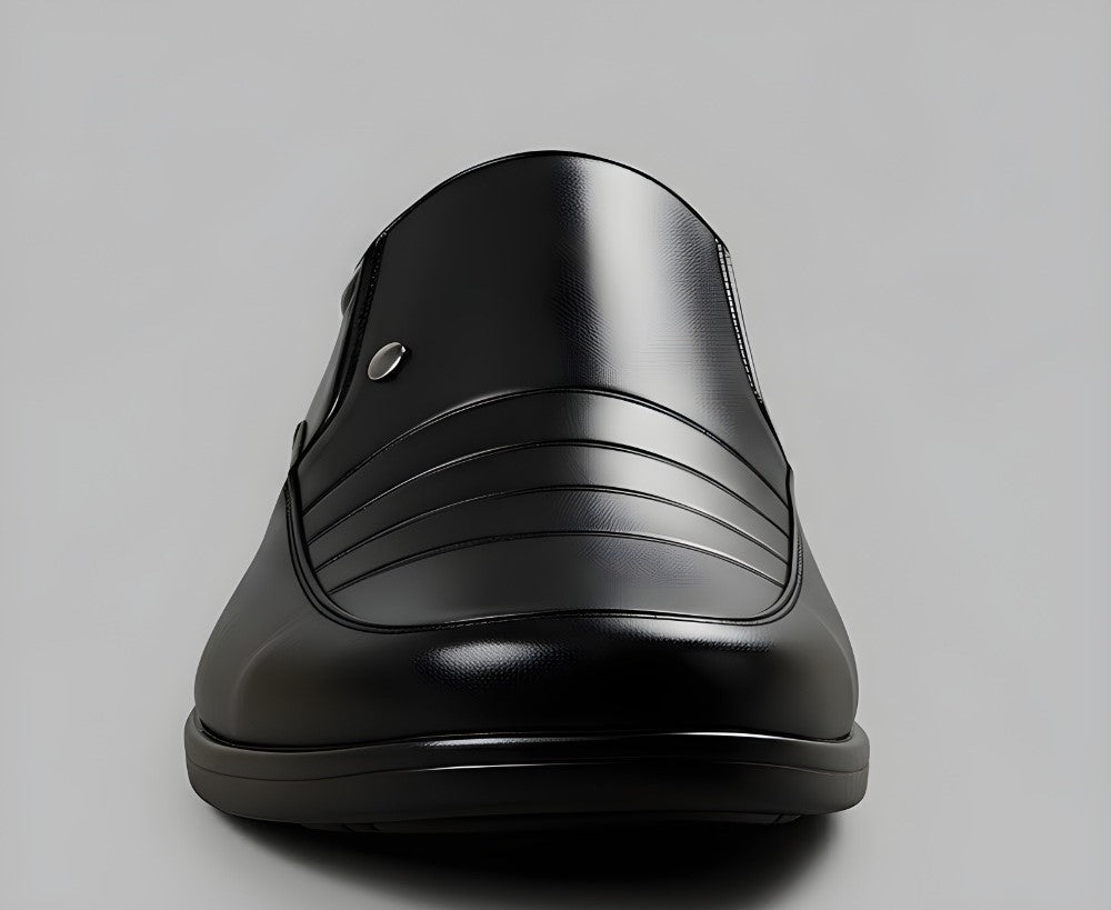 Generic Men's Synthetic Leather Solid Slip-On Formal Shoes (Black)